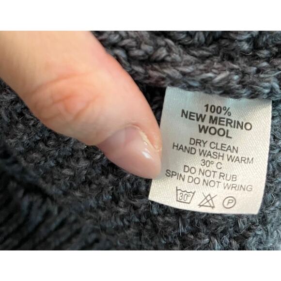 Original Aran Co. Gray 100% Pure Merino Wool 1/4 Zip Men's Knit Sweater Size XL - Picture 4 of 5